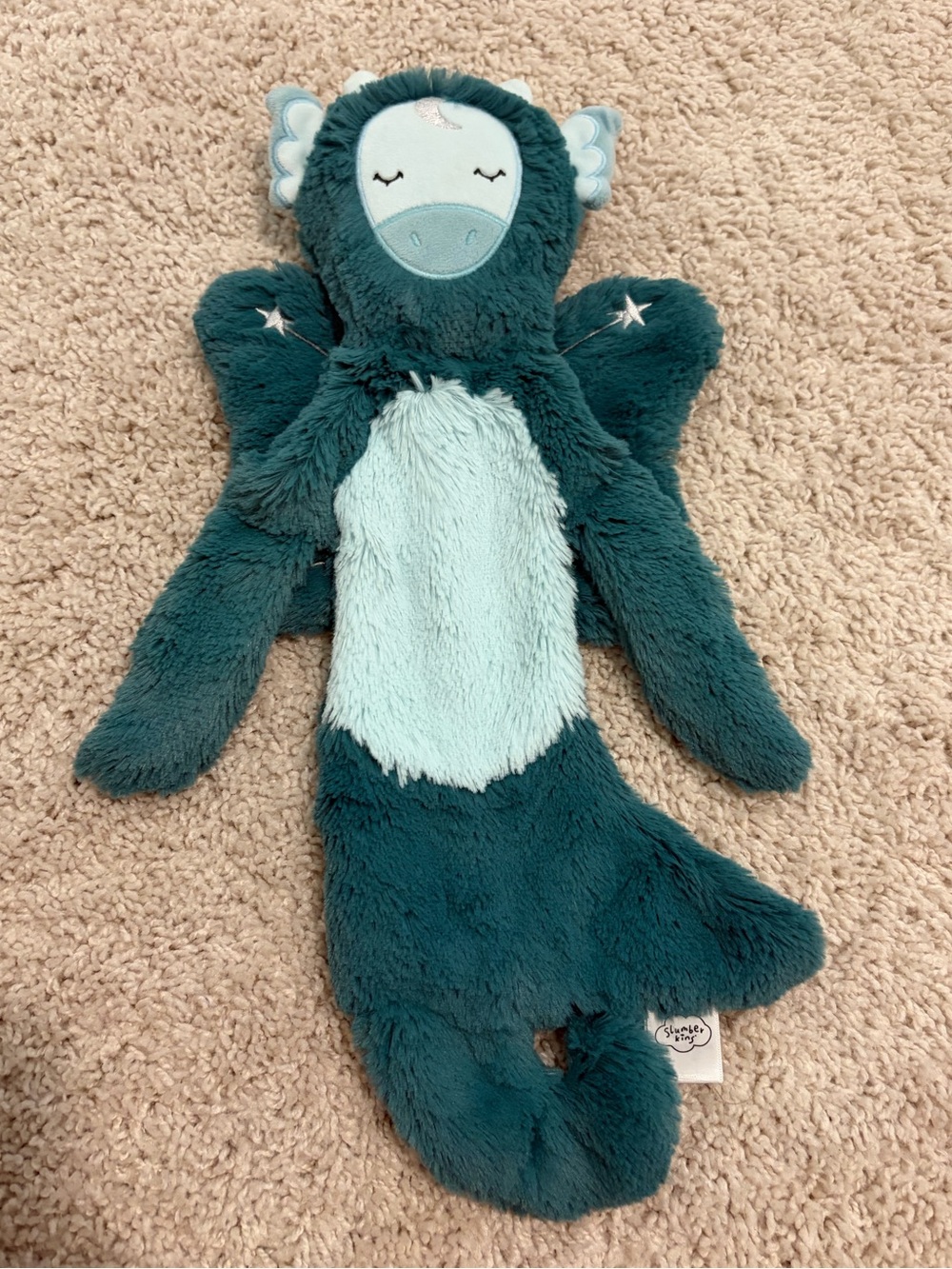 Teal & Mint Dragon Lovey Plush Comforter